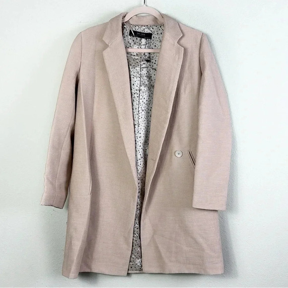Zara Coat with lapel collar and long sleeves in dusty pink size XS - Picture 5 of 15